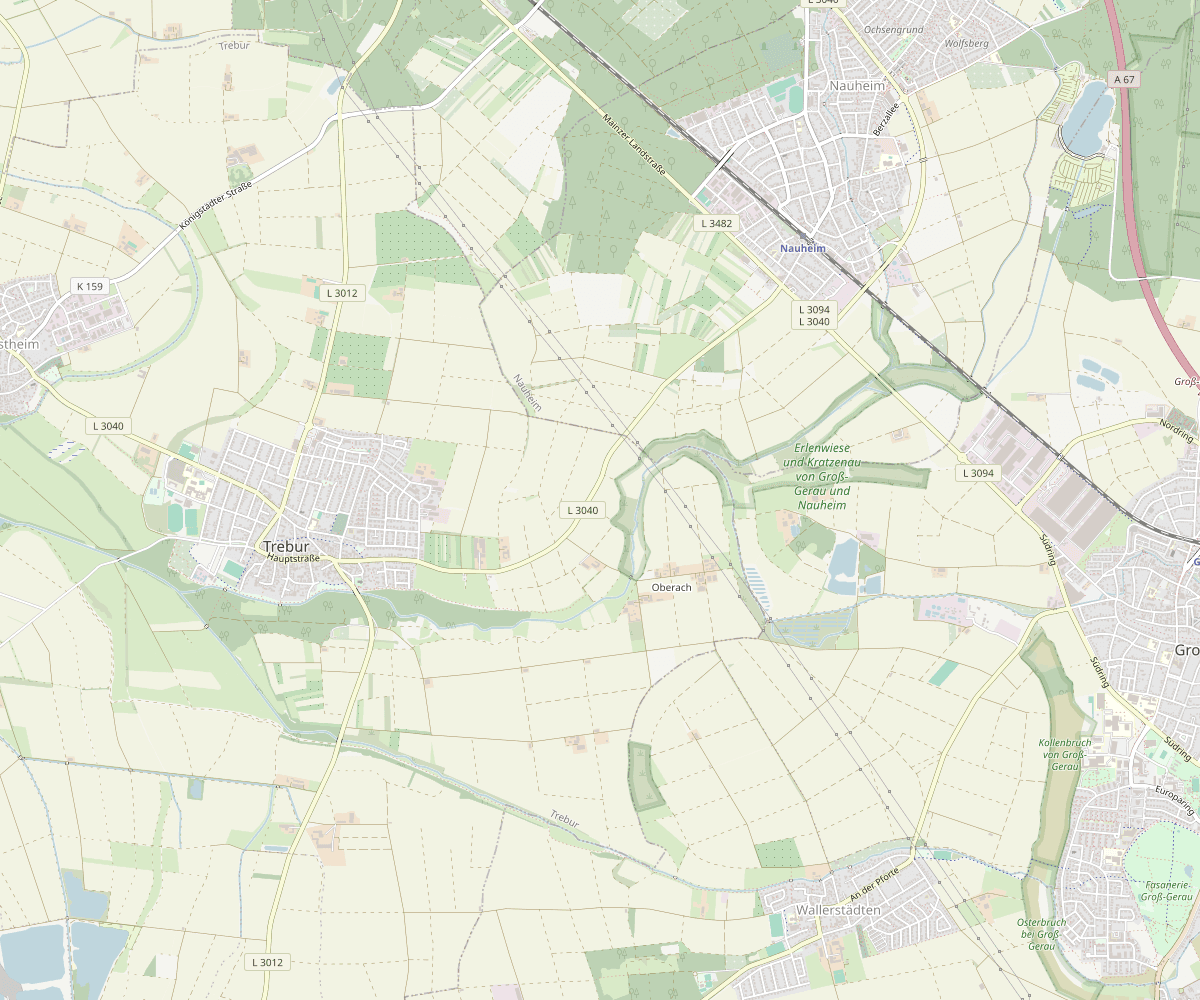 Karte: Trewwerer Äpplergarten, Erlenhof, 65468 Trebur — zwischen Trebur & Nauheim, im Hessischen Ried
